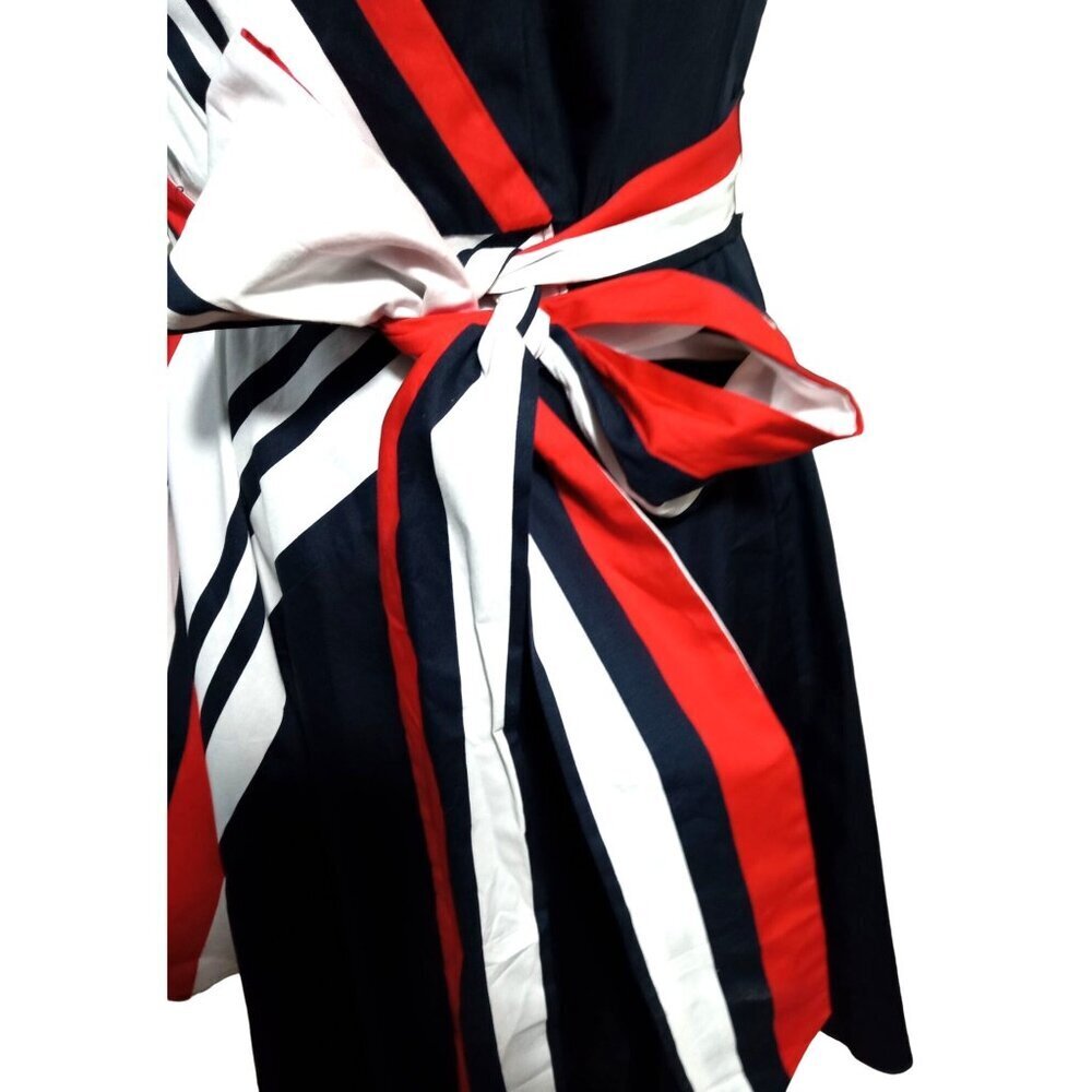 NWT Venus Blue & Red and White wrap dress cut out sleeves Sz 2 - Picture 5 of 16